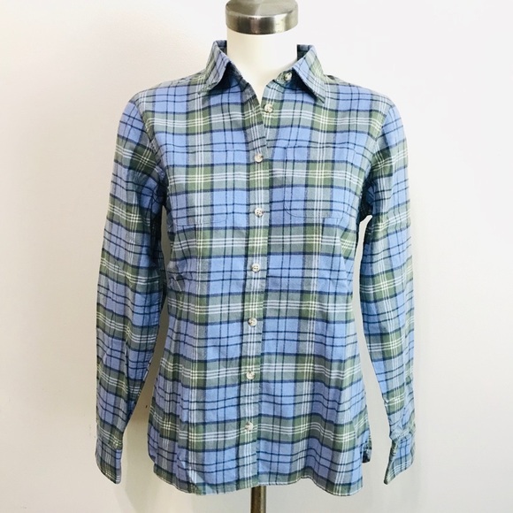 L.L. Bean Flannel Button Down Top, Like New! - Picture 2 of 7
